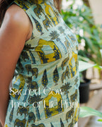 Sage Green Cotton Halter Neck Top - Sacred Grove Indo Western Tunic