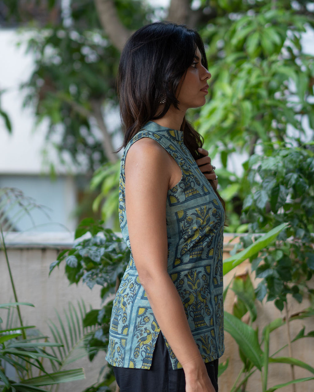 Peacock Pichwai Halter Top