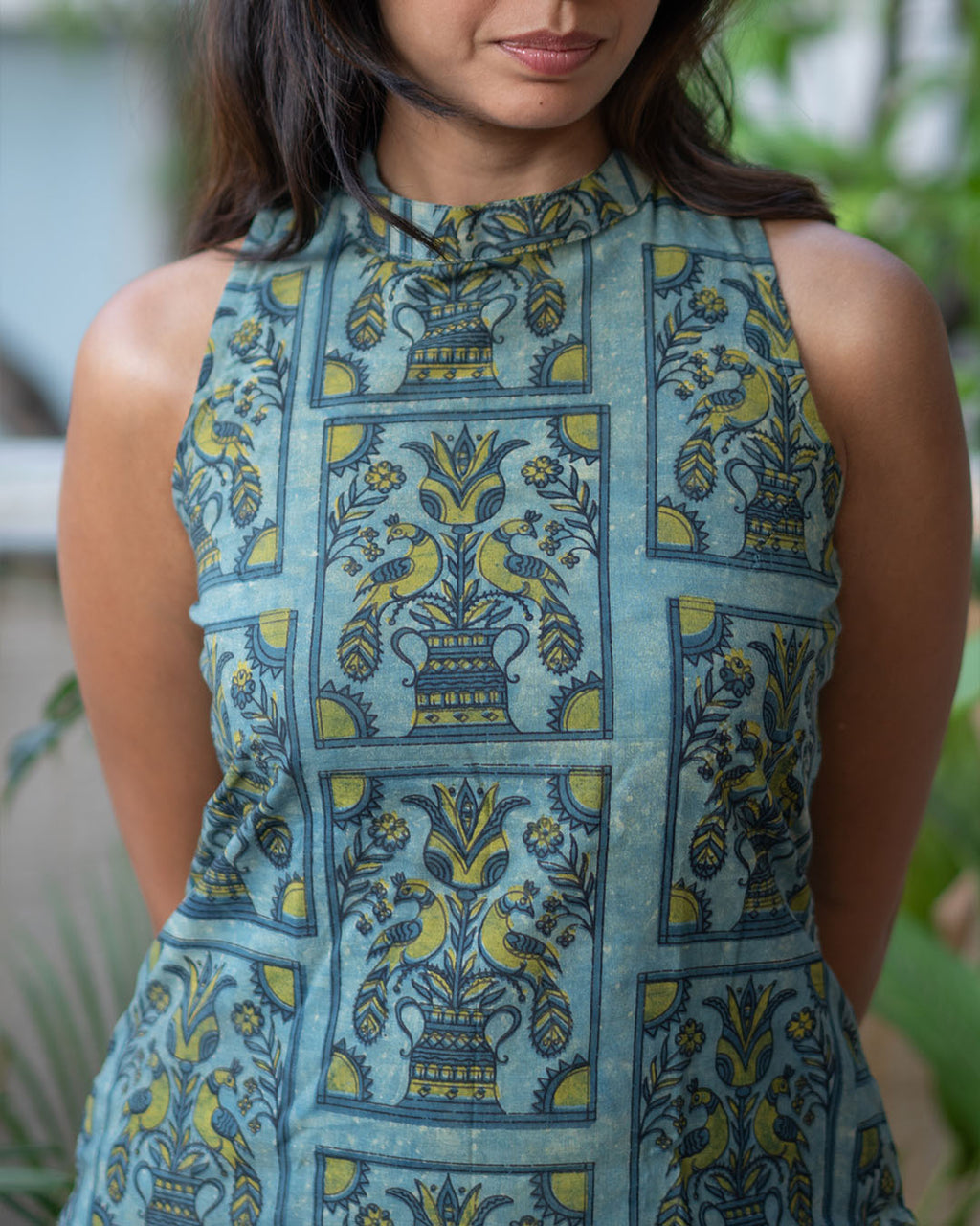 Peacock Pichwai Halter Top