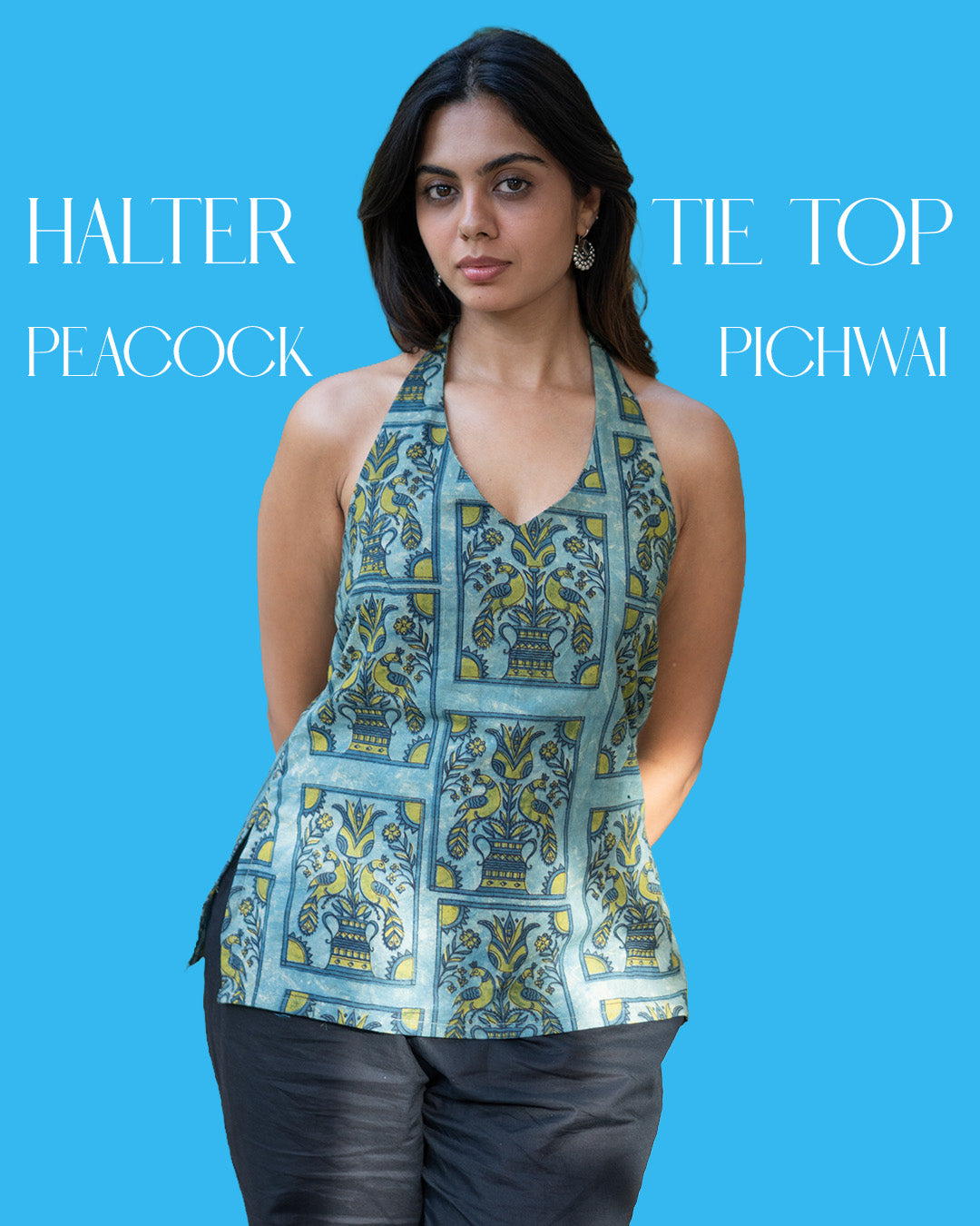 Pichwai Tie-Back Halter Top