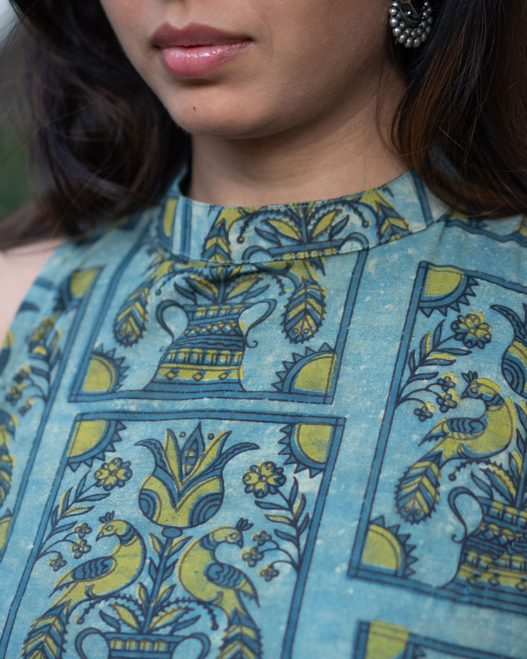 Peacock Pichwai Halter Top