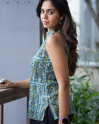 Peacock Pichwai Halter Top