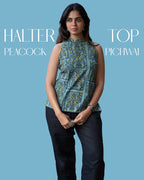 Peacock Pichwai Halter Top