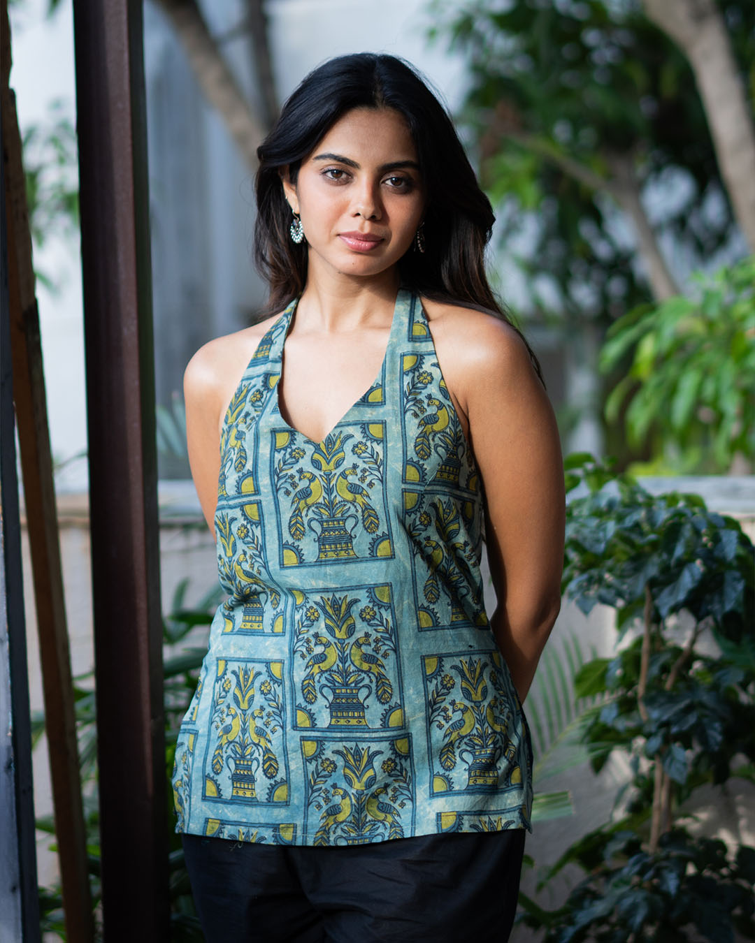 Pichwai Tie-Back Halter Top