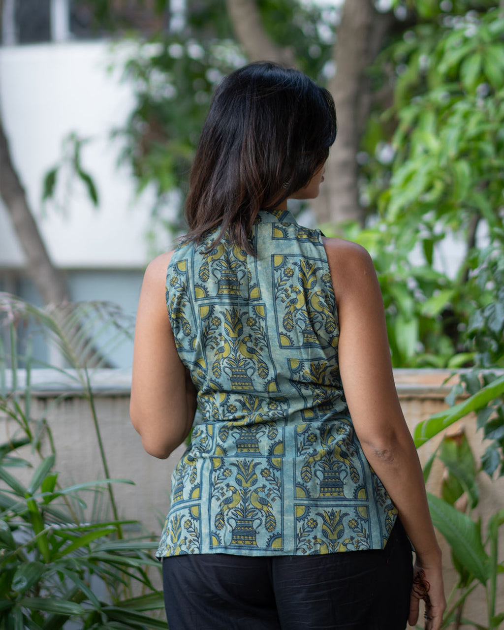 Peacock Pichwai Halter Top