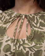 Sage Green Cotton Keyhole Top - Olive Vanaspati Sleeveless Tunic