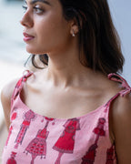 The Pink Shoulder Tie Top