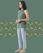The Poshakh Sage Petal Side-Tie Top