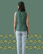 The Poshakh Sage Petal Side-Tie Top