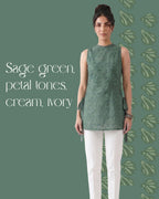 The Poshakh Sage Petal Side-Tie Top