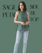 The Poshakh Sage Petal Side-Tie Top