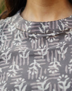 Charcoal Petal Cotton Side-Tie Top - Slate Grey Tunic