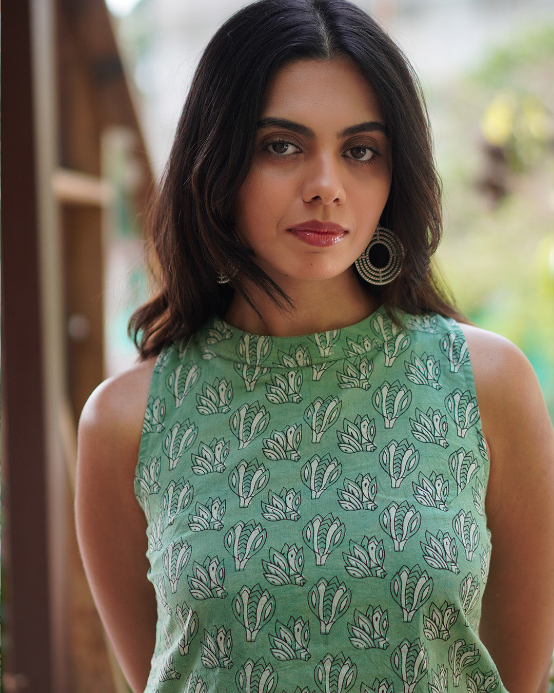 The Poshakh Sage Petal Side-Tie Top