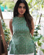 The Poshakh Sage Petal Side-Tie Top
