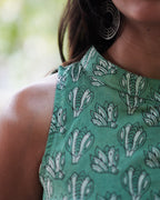 The Poshakh Sage Petal Side-Tie Top
