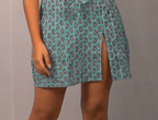Aqua Paisley Mini Dress - Poshakh fabrics