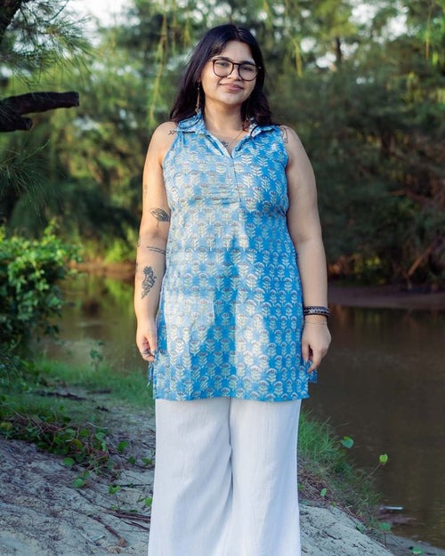 Classic Collared Kurti - Poshakh fabrics