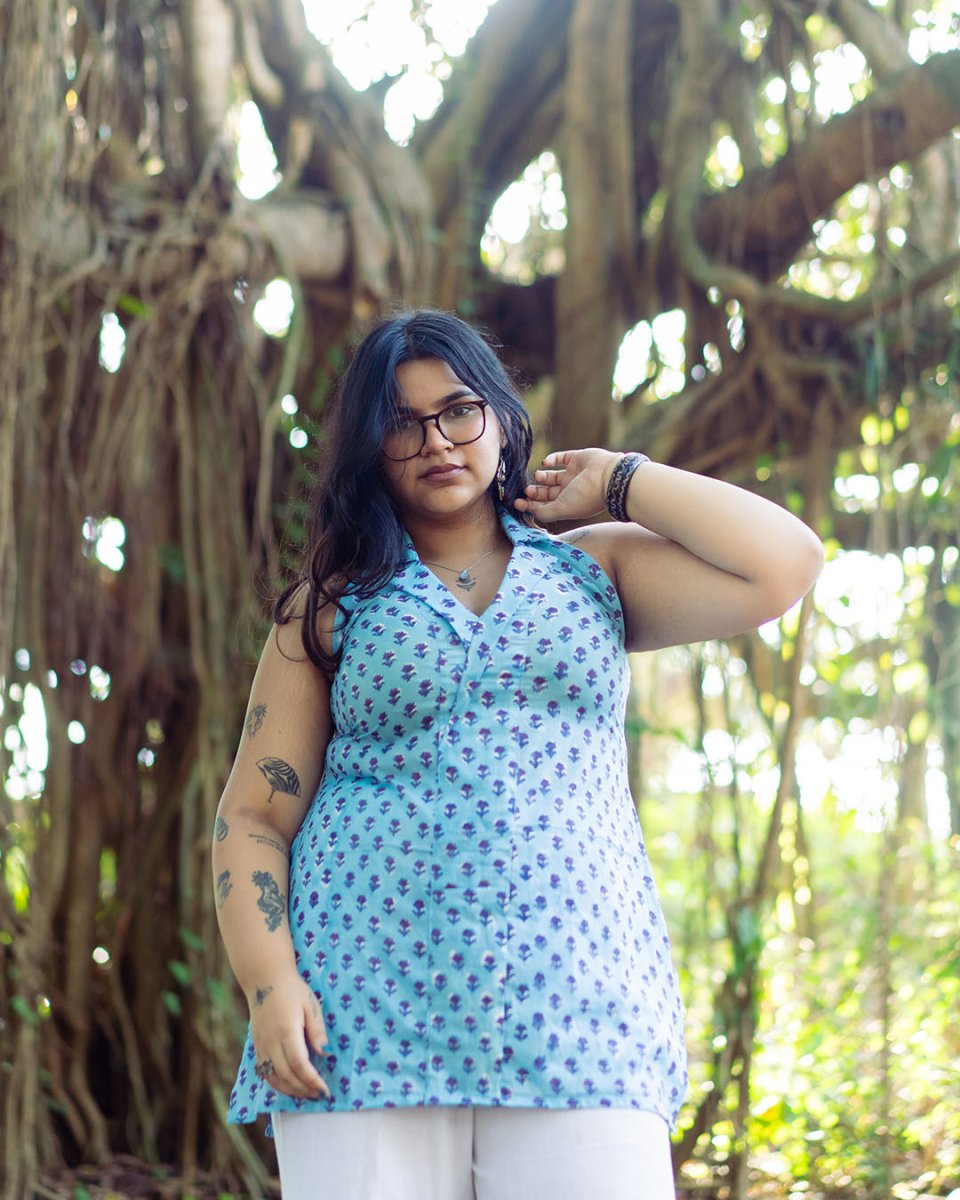 Coat Collared Halter Kurti - Poshakh fabrics