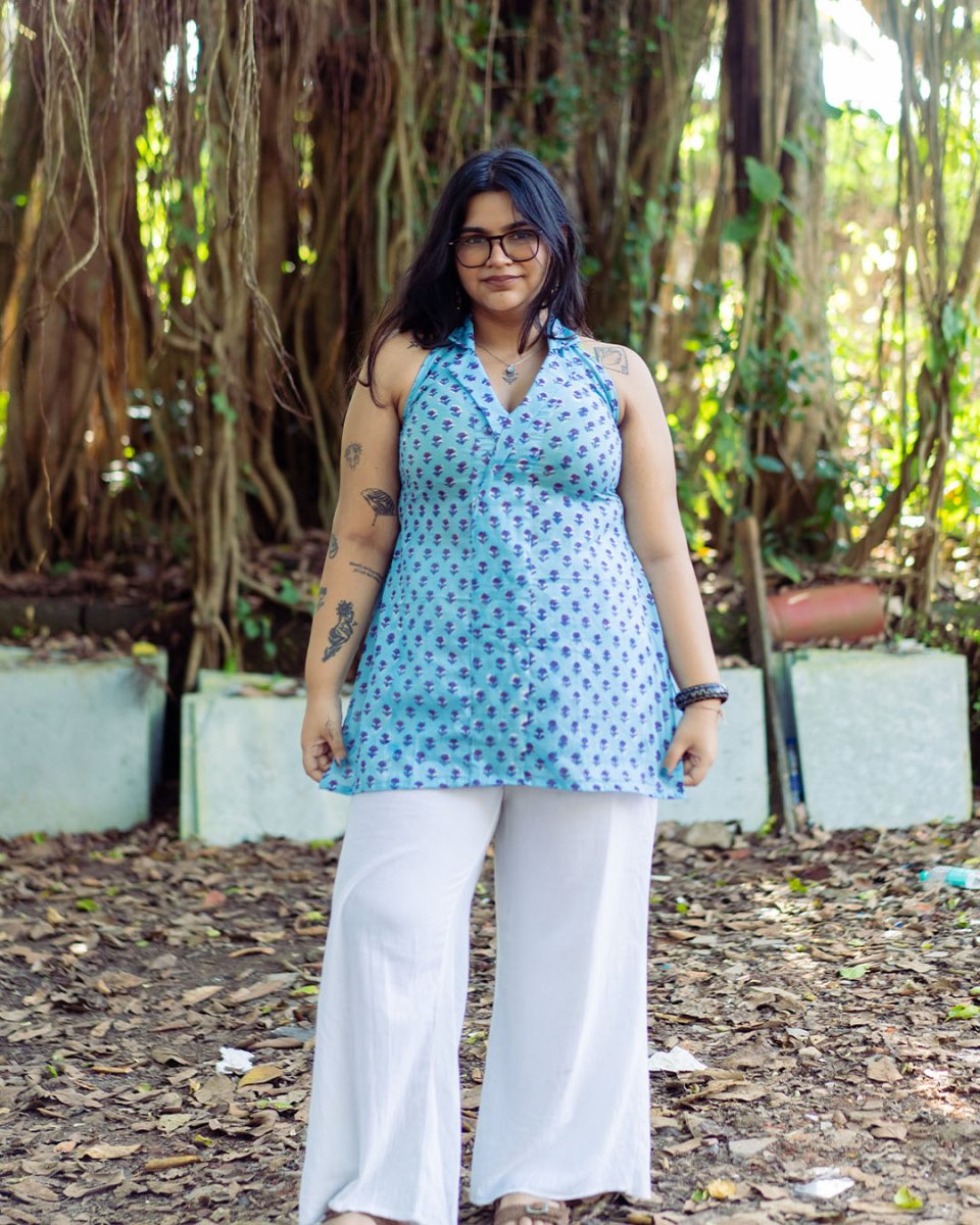 Coat Collared Halter Kurti - Poshakh fabrics