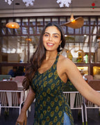 The Mirae Emerald Halter Neck Kurti