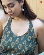 The Mirae Emerald Halter Neck Kurti