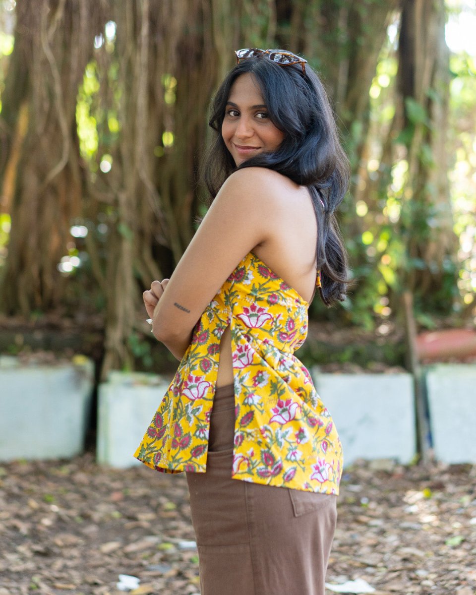 Halter Kurti & Halter Neck Tie Top Bundle - Poshakh fabrics