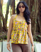 Halter Neck Tie Top - Poshakh fabrics