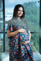 Mughal Block Print Maternity Kaftan - Poshakh fabrics