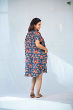 Mughal Block Print Maternity Kaftan - Poshakh fabrics