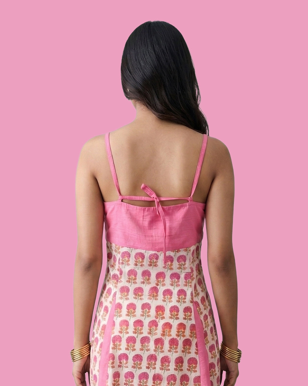 The Poshakh Pink Petal Archive Midi Dress