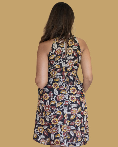 Halter Neck Racerback Dress with Pockets