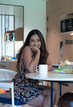 Halter Neck Racerback Dress with Pockets Midnight Bloom